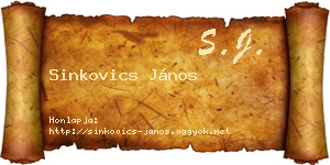 Sinkovics János névjegykártya