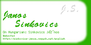 janos sinkovics business card